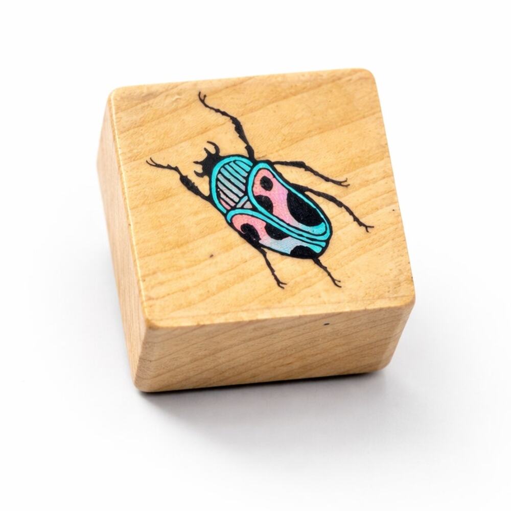 Hero Arts Common Beetle Small Mini Rubber Stamp